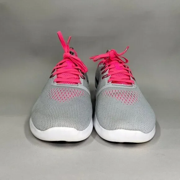 Nike Free RN Running Shoes Girls 7 Grey Pink Athletic Run Training Sneakers - Picture 2 of 12